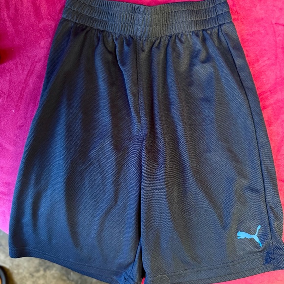 Navy Blue Puma Shorts (Size Small, Y8) - Picture 2 of 2